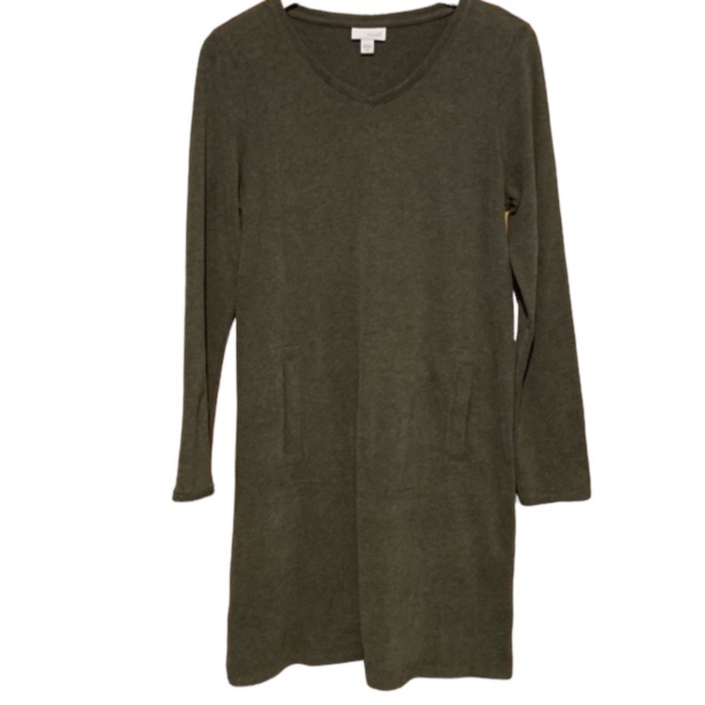 J Jill Pure Jill lightweight cotton green dress with pockets size xs